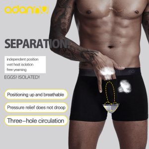 Men Underwear Separate Boxer Cotton Breathable Male Panties U Convex Shorts Calzoncillo - 2