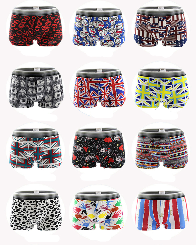 4pack Mens Soft Breathable Boxer Underwear With Fun Cartoon Prints Comfortable Sexy Male Boxershorts Underpants - 4