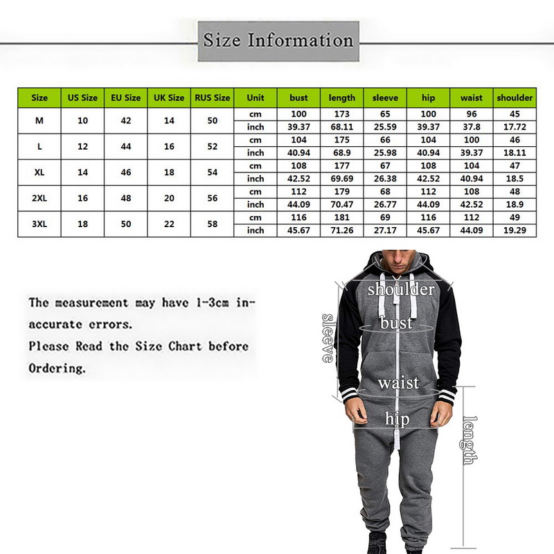 Mens Onepiece Zipper Hoodie Jumpsuit Solid Patchwork Pajama Playsuit Overalls Splicing Design Comfortable Sleepwear - 1