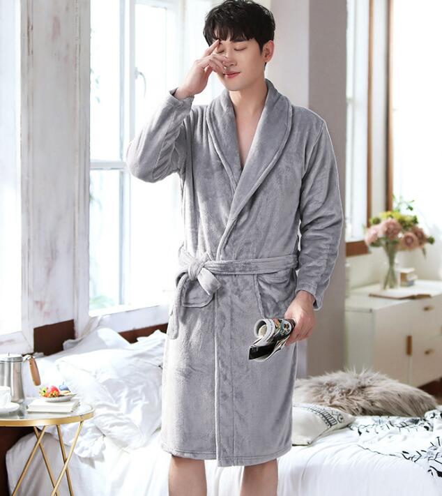Unisex Winter Warm Coral Fleece Pajamas Long Sleeve Soft Couples Sleepwear Nightwear Cardigan Pajamas Msj02 - 8