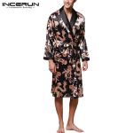 Stylish Men's Bathrobe Silk Kimono Long Sleeves Robe Chinese Lucky Dragon Print Pajamas Men Gown Homewear Masculina - 5