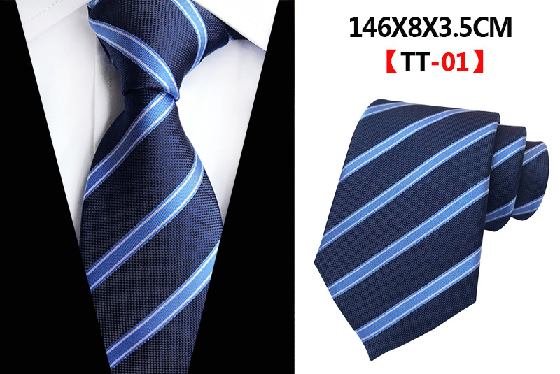 Elegant Mens Business Necktie 8cm Suit Tie For Weddings Casual Events In Navy Black Red Pink Silver Blue - 22