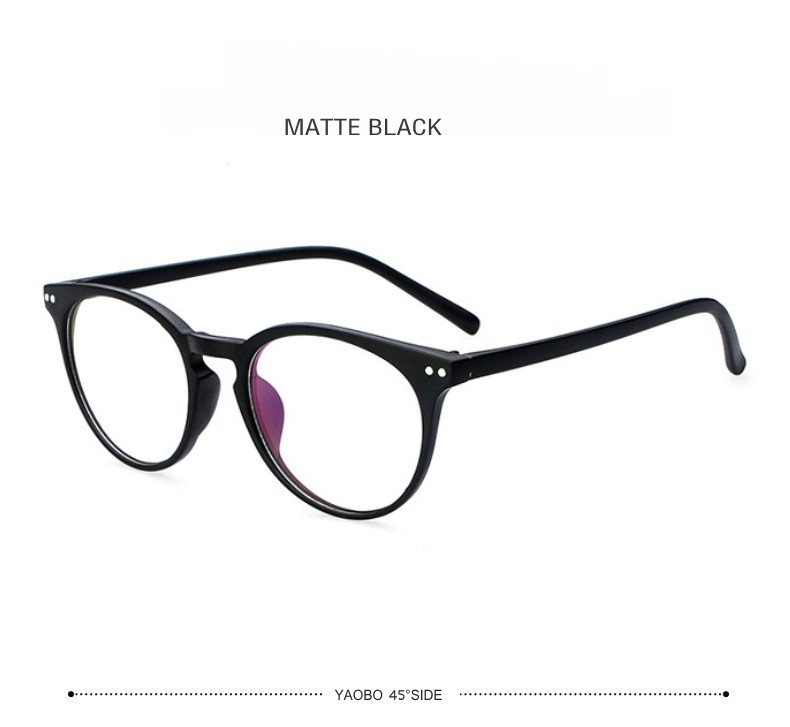 Vintage Round Clear Lens Optical Spectacle For Men And Women Fashionable Black Eyeglasses Frame - 5