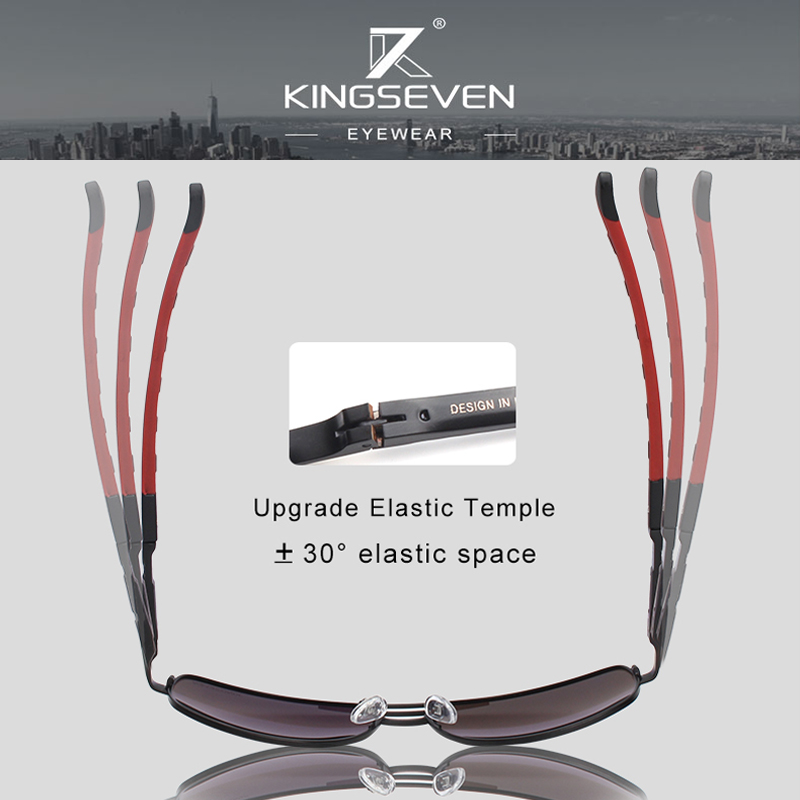 Kingseven Men Vintage Aluminum Polarized Sunglasses Classic Brand Sun Glasses Coating Lens Driving Eyewear For Women - 5