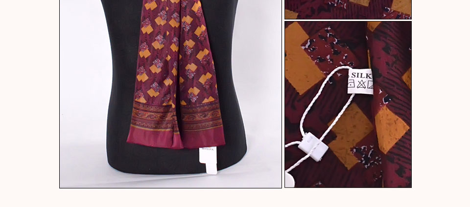 Bysifa Mens Luxury 100 Pure Silk Paisley Scarf Long Fashion Accessory For Business 160x26cm - 54