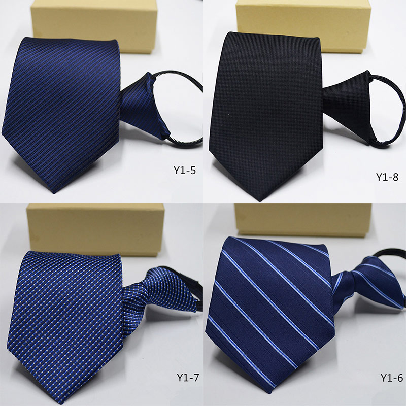 Mens Slim Zipper Tie 8cm Skinny Business Necktie Fashionable Lazy Ties For Wedding Bridegroom Party Business Gift - 10