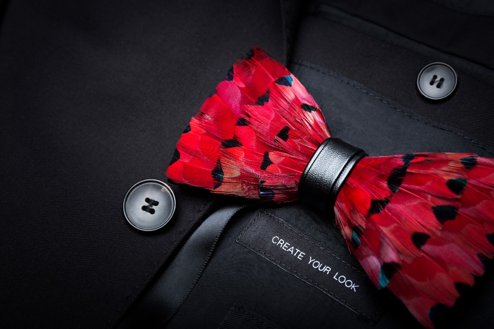 Rbocott Feather Bow Ties Luxury Peacock Design Mens Fashion Accessory For Business Weddings Parties - 14