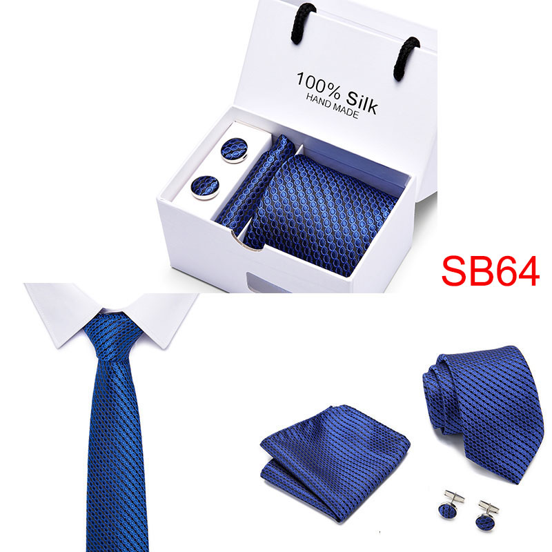 Extra Long Navy Blue Paisley Silk Jacquard Woven Mens Ties Set Ideal For Weddings Parties Suit Accessory 145cmx8cm Size - 44