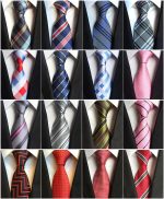 Classic 100% Silk Men's Ties Neck 8cm Plaid Striped For Men Formal Business Luxury Wedding Party Neckties Gravatas - 2