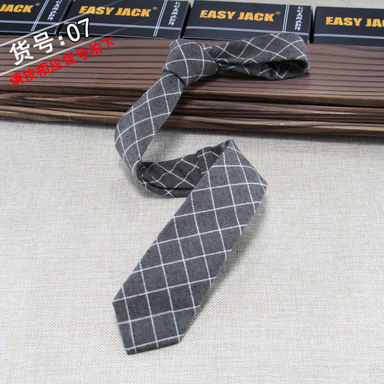 Mens Cottonlinen Blend Narrow Tie Suitable For Business Casual Professional Work 6cm Perfect Fathers Gift - 14