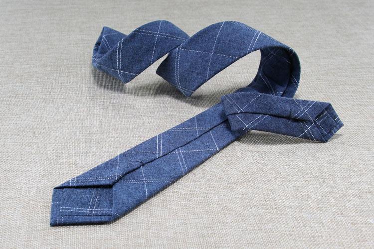 Mens Cottonlinen Blend Narrow Tie Suitable For Business Casual Professional Work 6cm Perfect Fathers Gift - 13