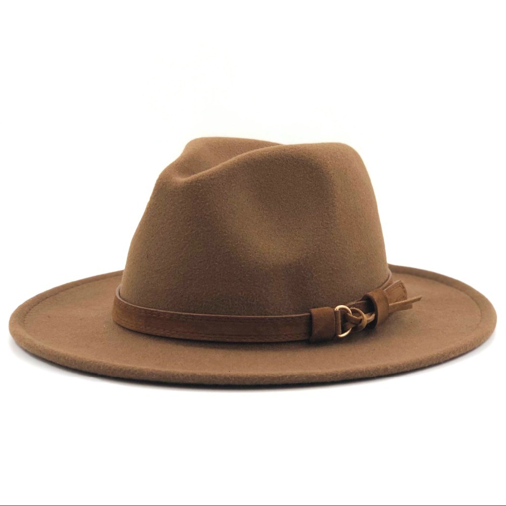 Elegant Unisex Wool Fedora Hat With Leather Ribbon Winterautumn Jazz Panama Cap For Church Gentleman Lady - 9