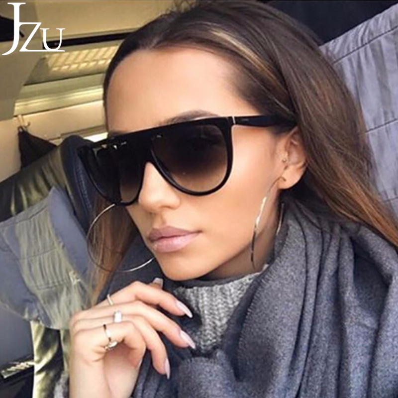 Kim Kardashian Sunglasses Women Vintage Retro Flat Top Shadow Oversized Square Luxury Brand Large Shades Sun Glasses - 3