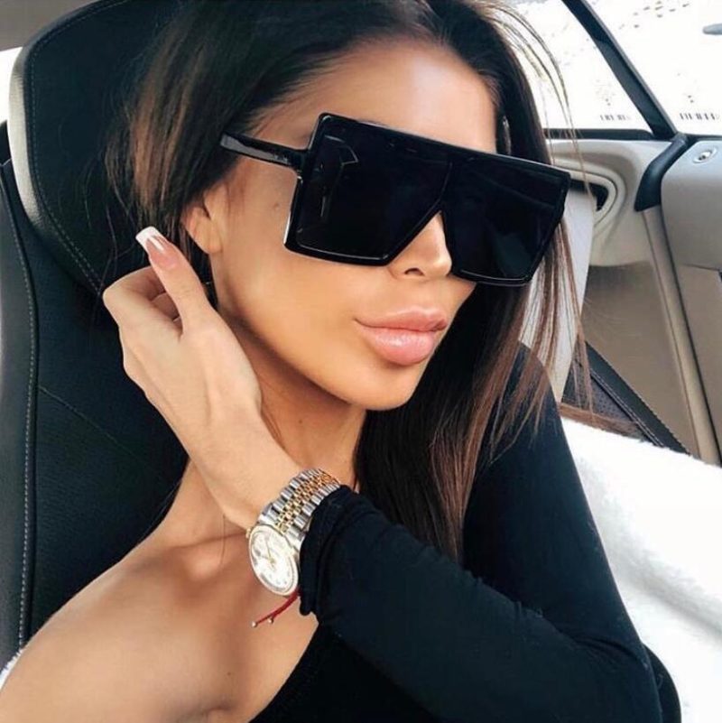 Plastic Oversized Women Sunglasses Square Brand Designer Big Frame For Female Uv400 Sun Glasses Oculos Masculino