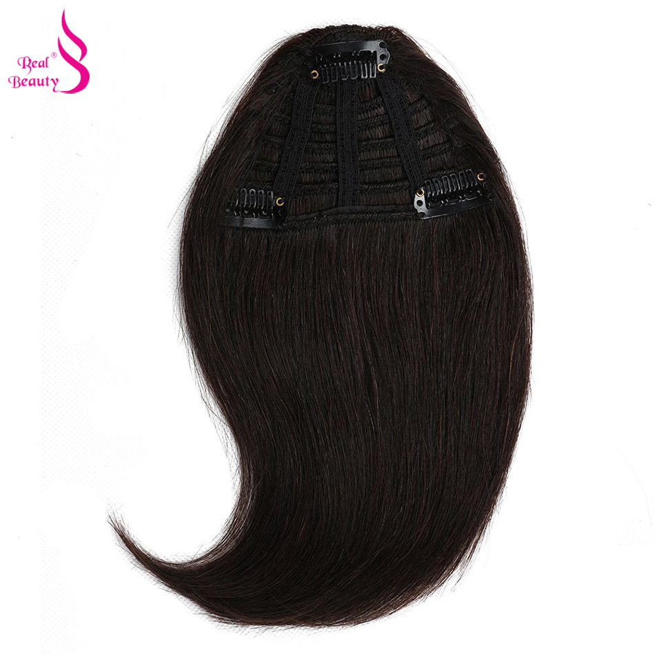 Brazilian Remy Human Hair Clipin Bangs Short Straight Full Fringe Extension For Womens Real Beauty - 3