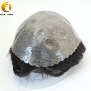 Semi Quality Popular Durable Skin Base Hair Unit For Men 6 Inch Indian Human Toupee 130% Density Prosthesis Wig - 2