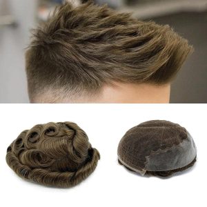 Hair System Men Lace Wig Natural For Indian Toupee Q6 Style