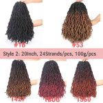 Leeven 18'' 20'' Goddess Faux Locs Curly Crochet Hair Extensions Synthetic Braids 24strand Dread Braiding - 4