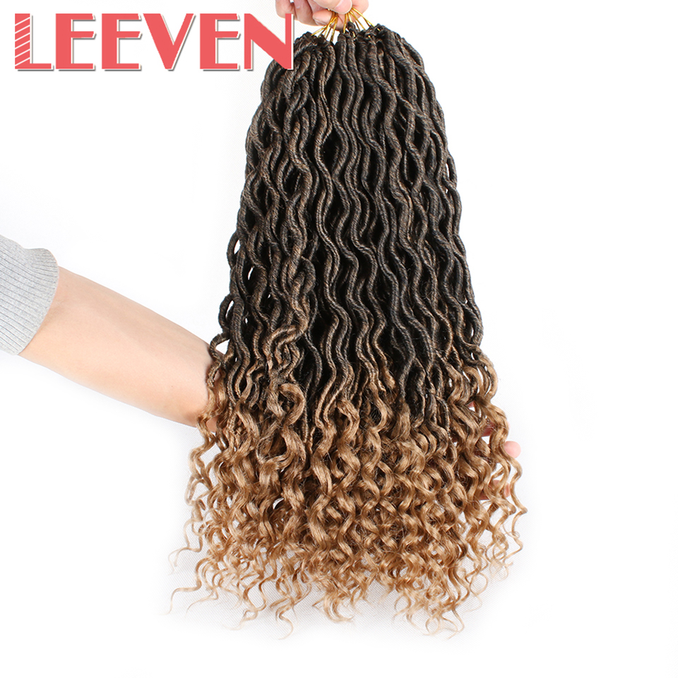 Leeven 1820 Goddess Faux Locs Synthetic Braids Curly Crochet Hair Extensions 24strand Dread Braiding - 5