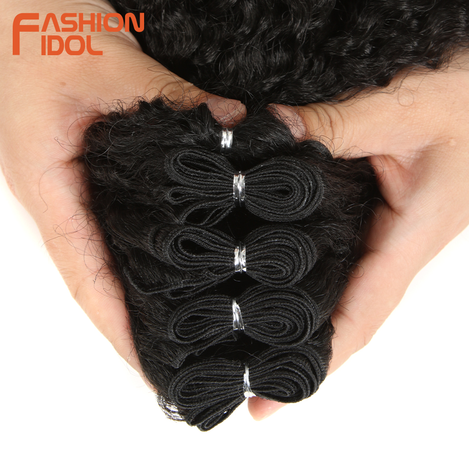 24 Inch Ombre Blonde And Natural Black Synthetic Afro Kinky Curly Hair Weave Bundles 5pack - 19