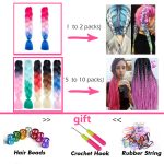 Lisi Hair Jumbo Braids Long Ombre Synthetic Braiding Crochet Blonde Pink Blue Grey Extensions African Viscera - 4