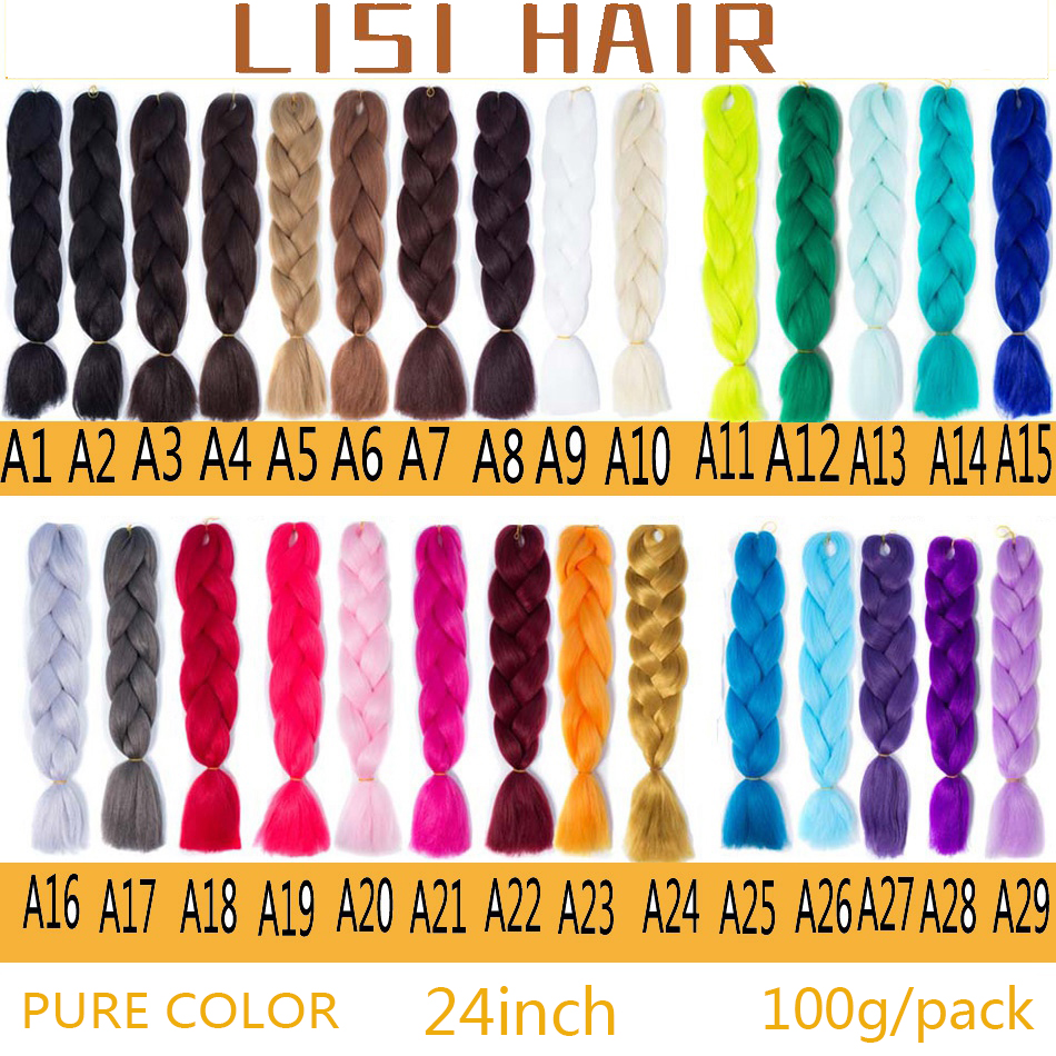 Lisi Hair Jumbo Braids Long Ombre Synthetic Extensions For Crochet Braiding Blonde Pink Blue Grey Ideal For African Viscera Styles - 9