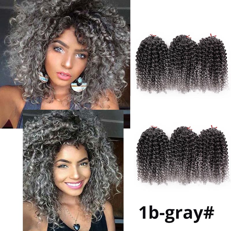 Aisi Beauty 8inch Purple Black Ombre Marley Crochet Braids 30g Synthetic Hair Extensions For Women - 4