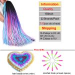 Tomo Colored Braid Crotchet 24inch Ombre Synthetic Braiding Hair Extension 22roots Rainbow Crochet African Braids - 4