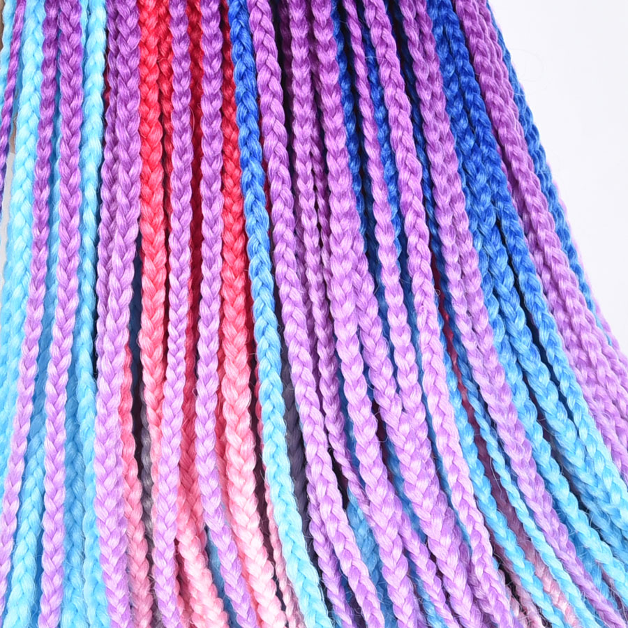 African Synthetic Tomo Ombre Crochet Hair Braids 24 Inch Long Rainbow Pink 22 Strands Longlasting - 2