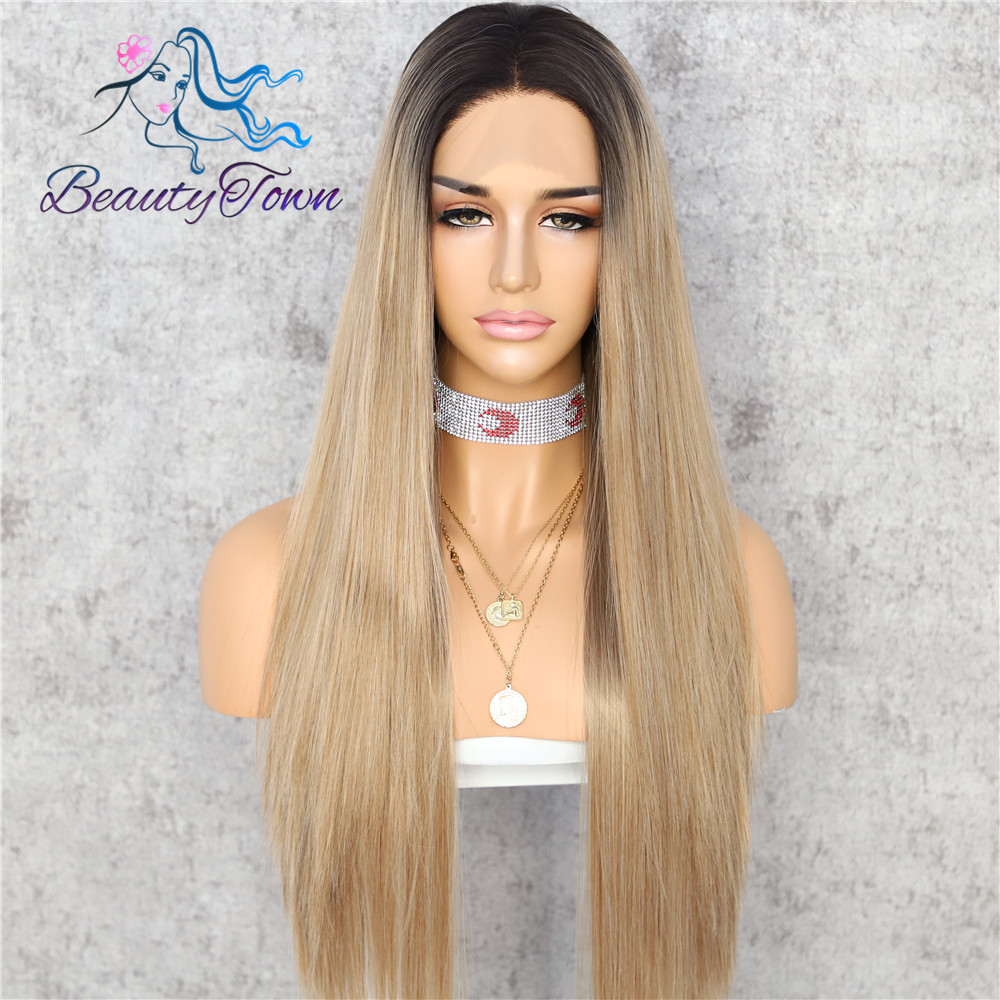 Vibrant Orangered 1b White Heatresistant Straight Synthetic Lace Front Wig For Cosplay Weddings Parties - 23