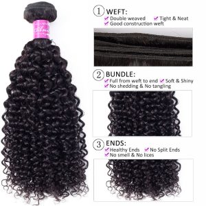 Kinky Curly Bundles Brazilian Hair Weave 28 32 30 Inch Non Remy 100% Human Extension Ariel - 2