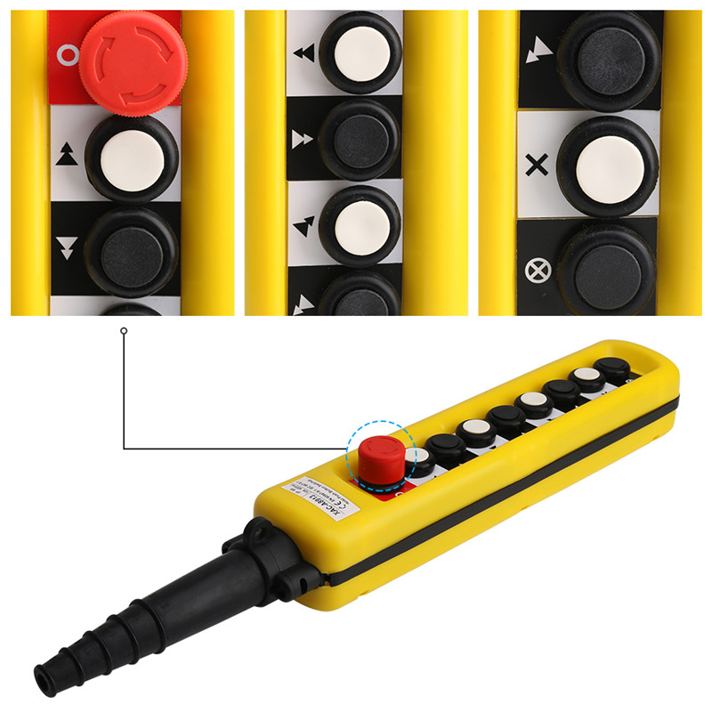 Waterproof Double Speed Crane Pendant Control Station With Emergency Stop Xaca8913 8 Pushbutton Antiextrusion Insulation - 8