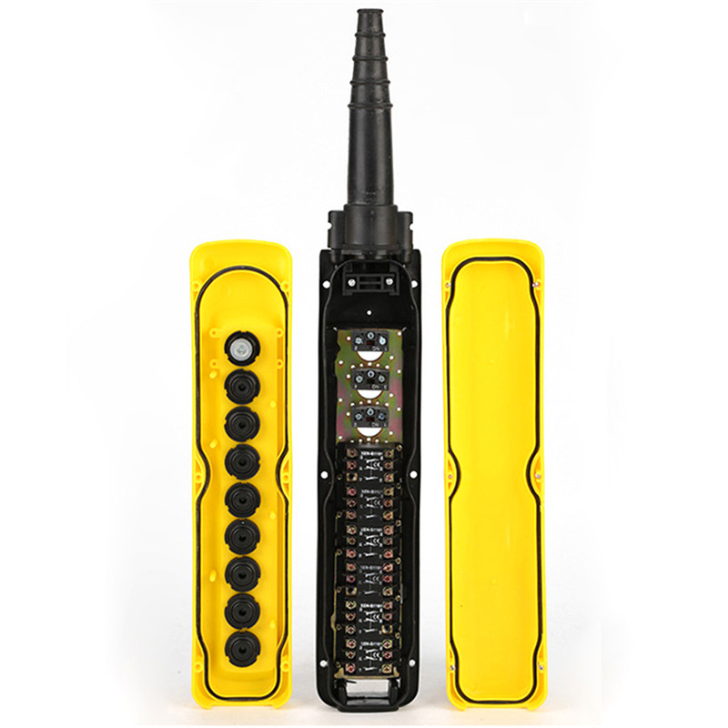 Waterproof Double Speed Crane Pendant Control Station With Emergency Stop Xaca8913 8 Pushbutton Antiextrusion Insulation - 7