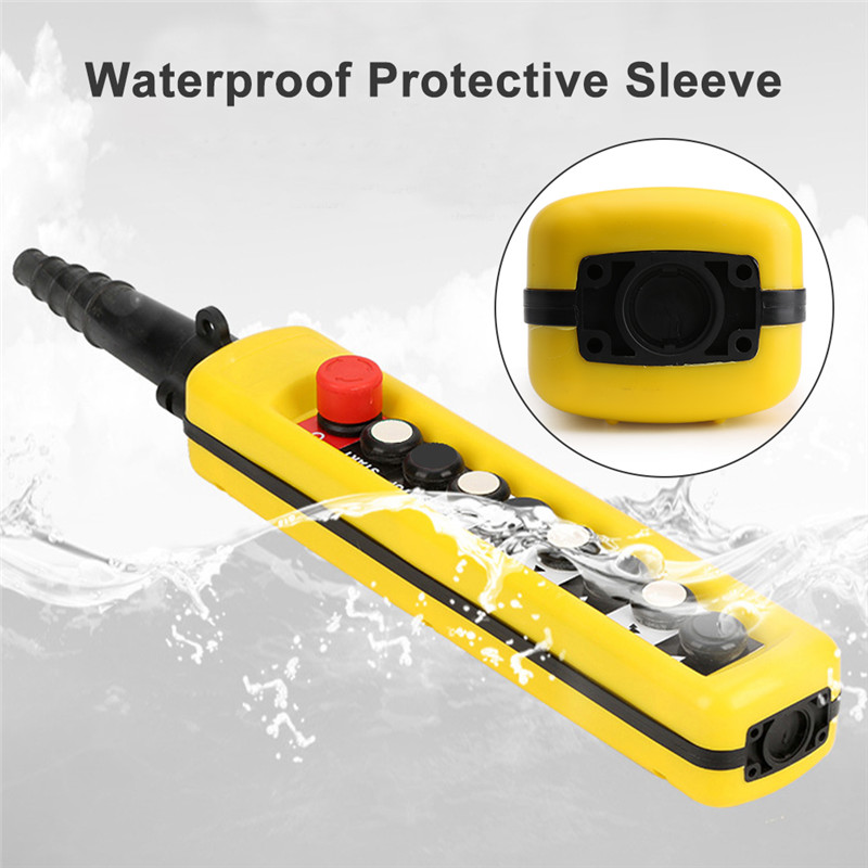 Waterproof Double Speed Crane Pendant Control Station With Emergency Stop Xaca8913 8 Pushbutton Antiextrusion Insulation - 6