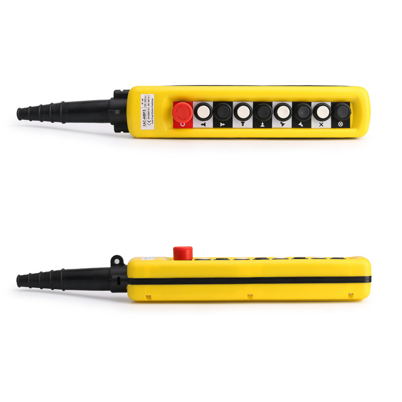 Waterproof Double Speed Crane Pendant Control Station With Emergency Stop Xaca8913 8 Pushbutton Antiextrusion Insulation - 4
