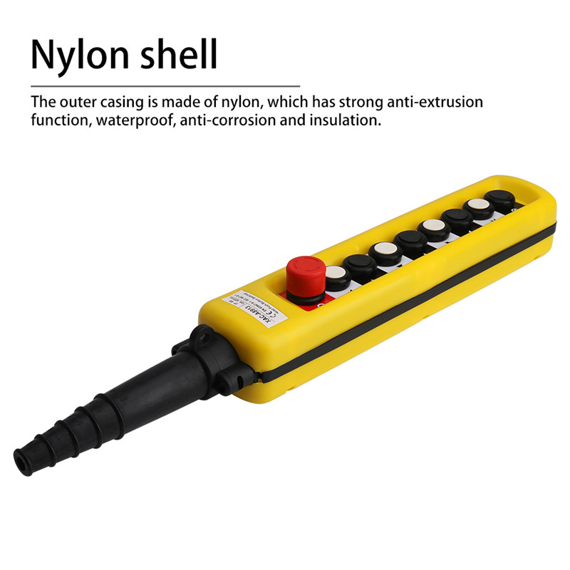 Waterproof Double Speed Crane Pendant Control Station With Emergency Stop Xaca8913 8 Pushbutton Antiextrusion Insulation - 3