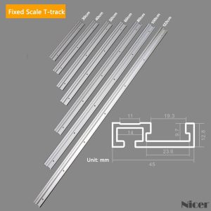 45 Type T Track With Scale Aluminium Alloy T-tracks Slot Miter Diy Table Saw Workbench Woodworking Tools 400-1220mm - 2