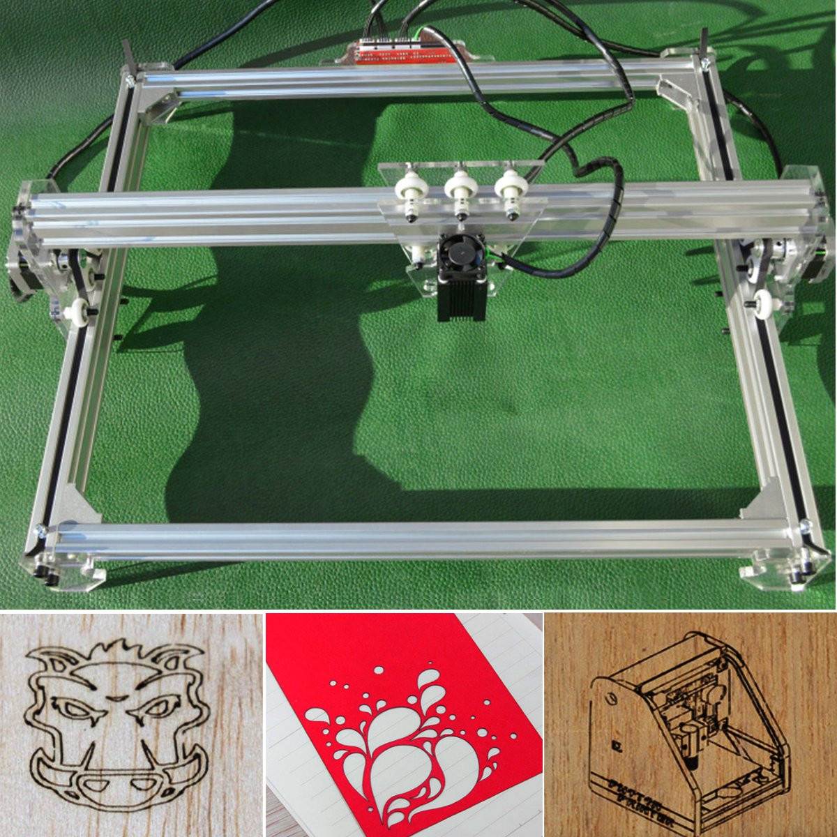Mini Desktop Cnc Laser Engraver Machine 3000mw Blue 2axis 50x65cm 12v Wood Router Cutter Printer For Diy Projects - 2
