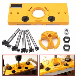 Concealed 35mm Cup Style Hinge Jig Boring Hole Drill Guide & Forstner Bit Wood Cutter Carpenter Woodworking Diy Tools
