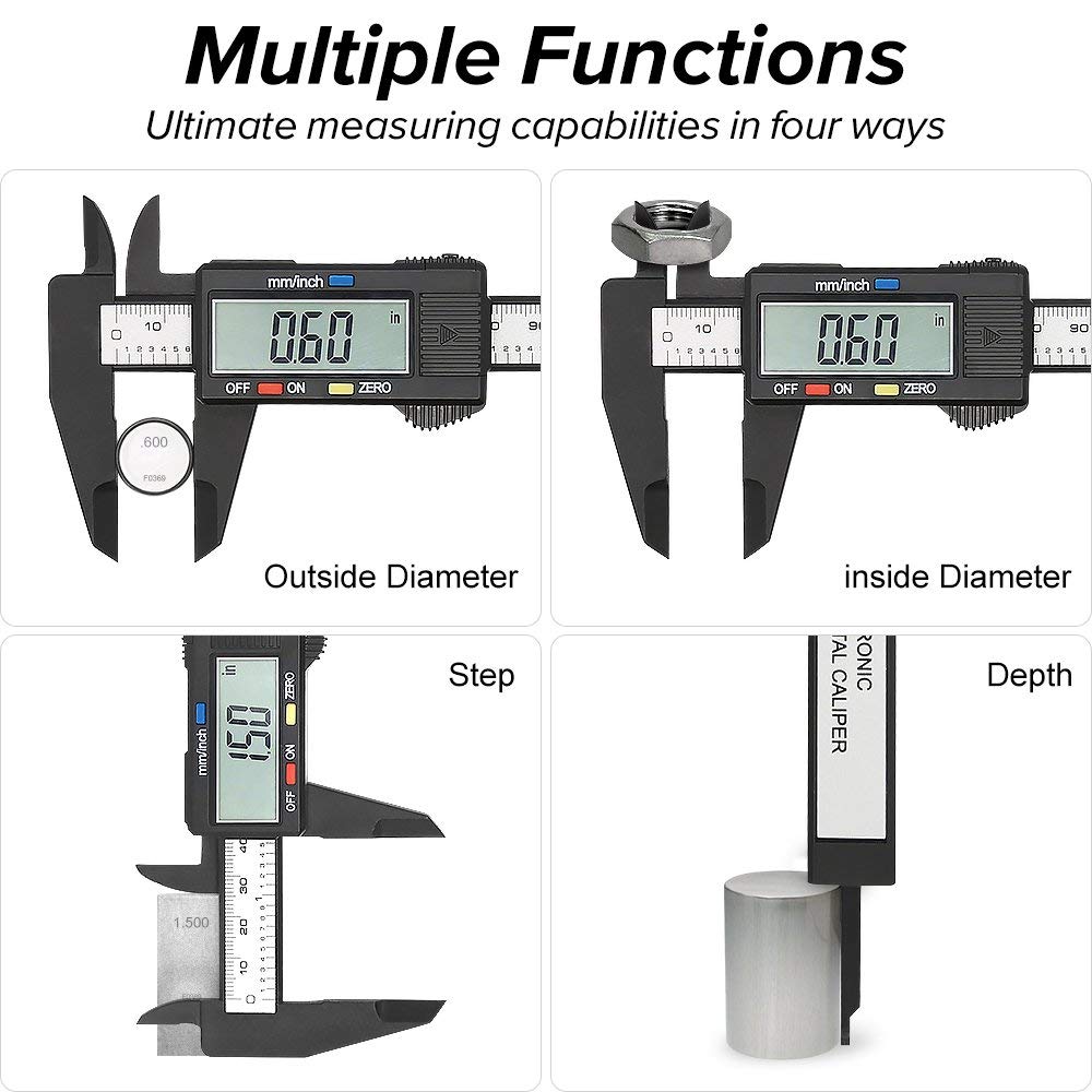 Precision Digital Caliper 6 Inch 150mm Electronic Vernier Micrometer Ruler 01mm Measurement Tool - 2