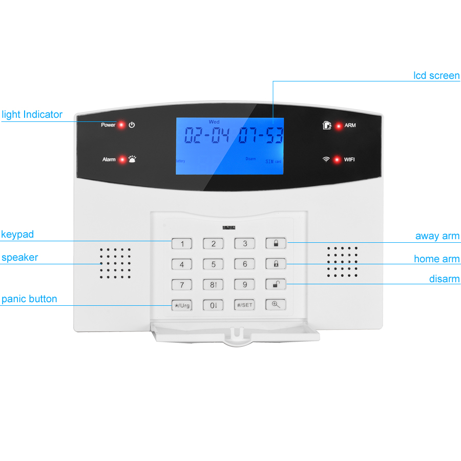 Wired Wireless Home Security Alarm System Wifi Gsm Intercom With Remote Control Siren Sensor Kit For Ios Android - 16