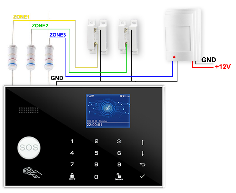 Wireless Wifi Gsm Home Security Alarm System 433mhz Wired Detector Rfid Tft Touch Keyboard Alexa Compatible Multilingual 11 Languages - 4