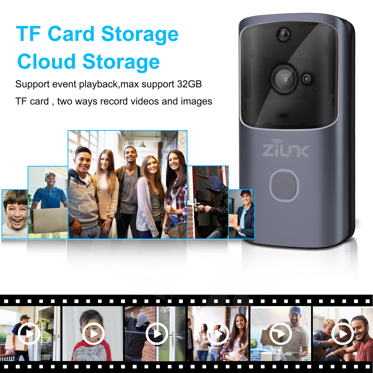 Wifi Doorbell With Video Intercom Wireless Camera Monitor Remote Control Batterypowered Compatible With Ios And Android - 7