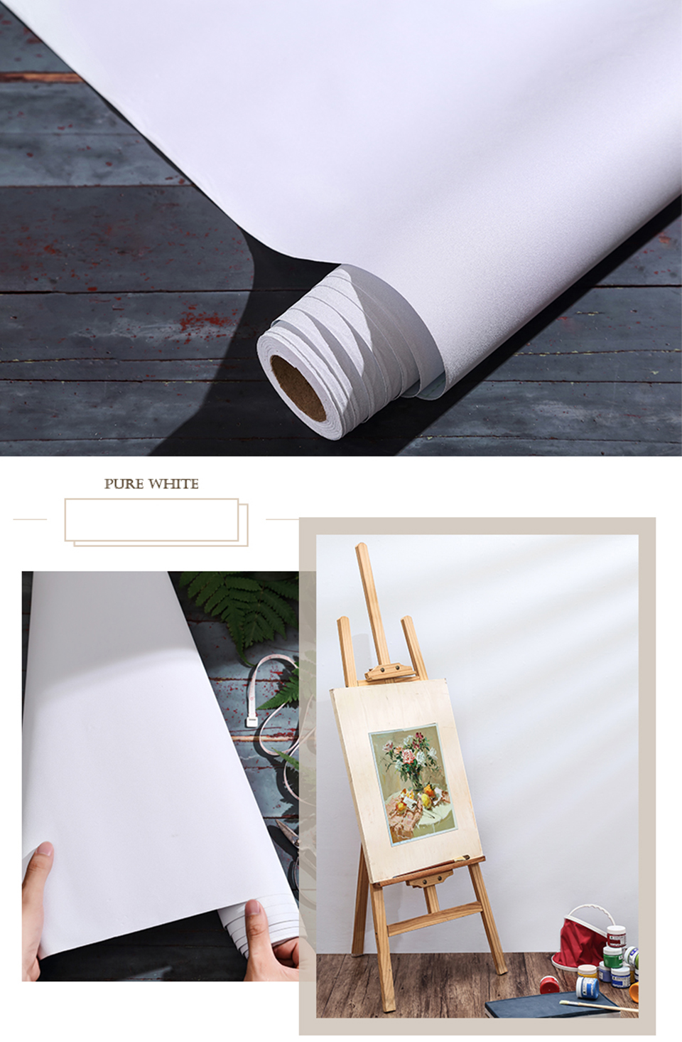 Waterproof Selfadhesive Pvc Wallpaper For Living Room Kids Bedroom Kitchen Cabinets Decor Durable Vinyl Contact Paper Solid Color - 7