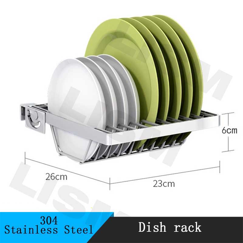 304 Stainless Steel Dish Drain Rack Folding Tableware Sink Storage Kitchen Desktop Drying Solution - 30