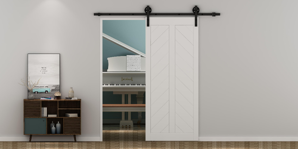 Diyhd 150cm-300cm Vintage Spoke Industrial Wheel Sliding Barn Wood Door Interior Closet Kitchen Track Hardware - 6