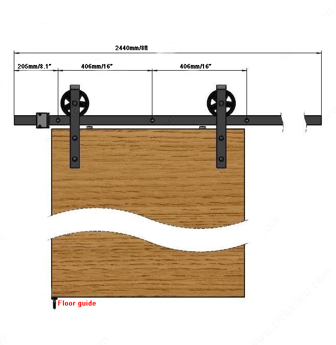Diyhd 150cm-300cm Vintage Spoke Industrial Wheel Sliding Barn Wood Door Interior Closet Kitchen Track Hardware - 5