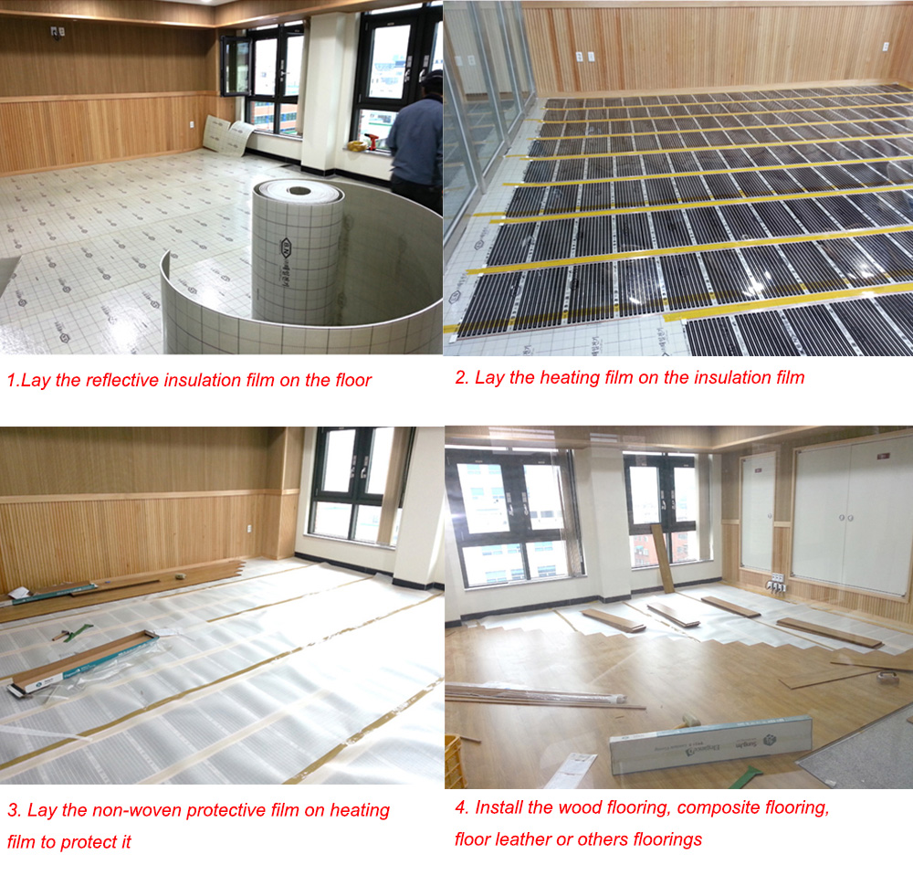 400w M2 Infrared Carbon Underfloor Heating Film Low Electricity Warm Mat Ac220v Available In All Sizes - 4