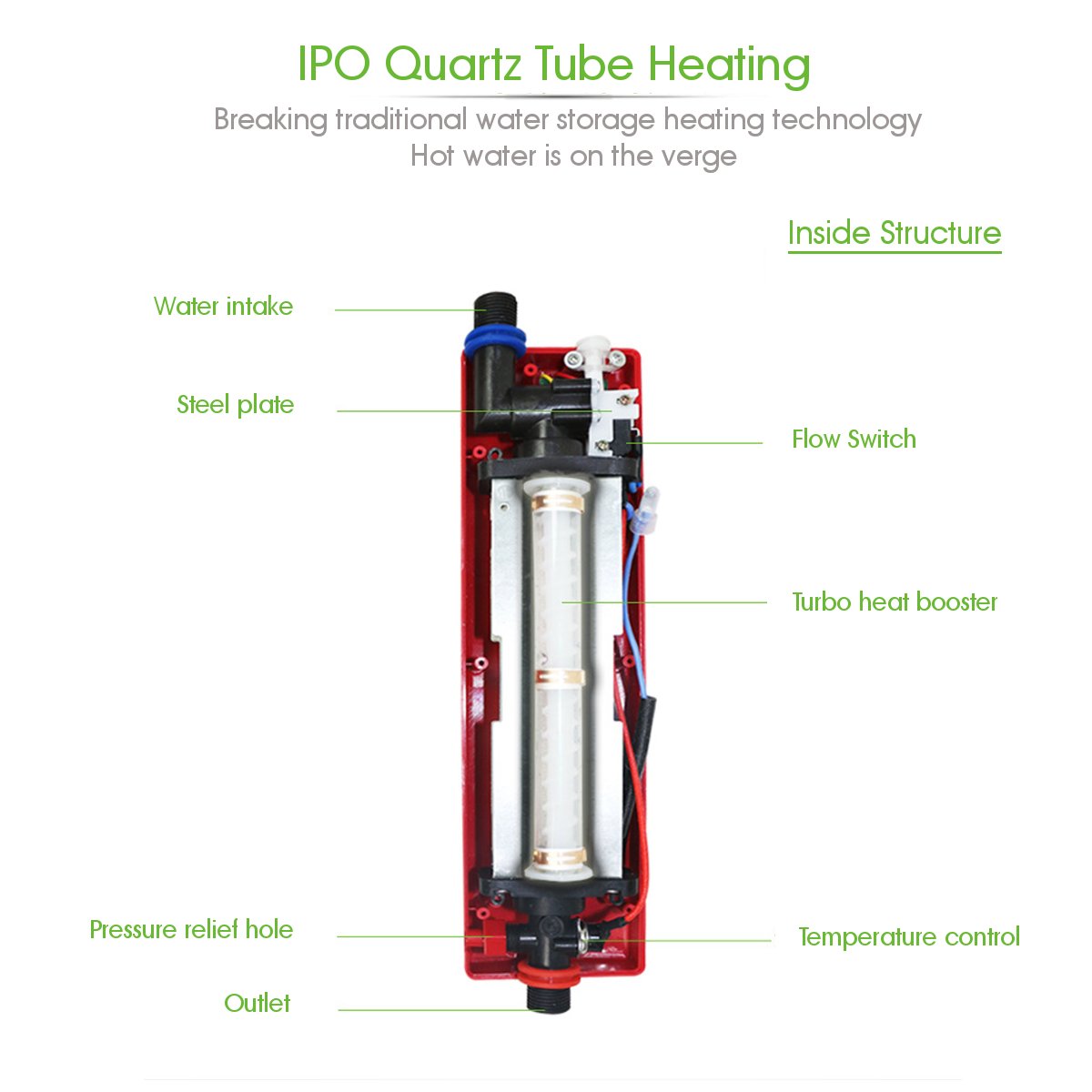 3000w Compact Portable Instantaneous Electric Tankless Water Heater For Kitchen And Bathroom Use - 4