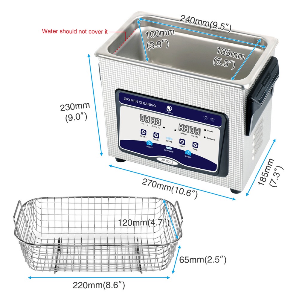 Skymen Digital Ultrasonic Cleaner Bath Various Sizes 08l30l Highprecision Ultrasound Cleaning Technology Shipped From Germany Russia Us - 8